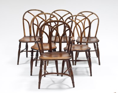 Lot 748 - A set of eight Windsor type chairs with hoop...