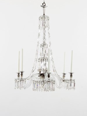 Lot 752 - A cut glass chandelier, attributed to F & C...