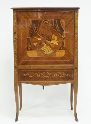 Lot 759 - A 20th Century drinks cabinet, the fall-front...