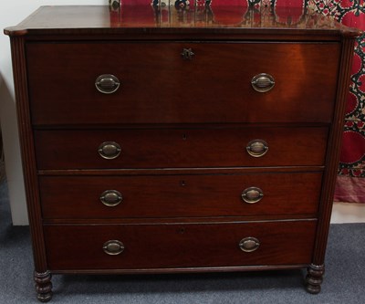 Lot 766 - A Regency mahogany secretaire chest with...