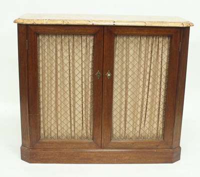 Lot 769 - A Regency style walnut pier cabinet with faux...