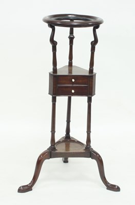 Lot 773 - A George III mahogany washstand, with circular...