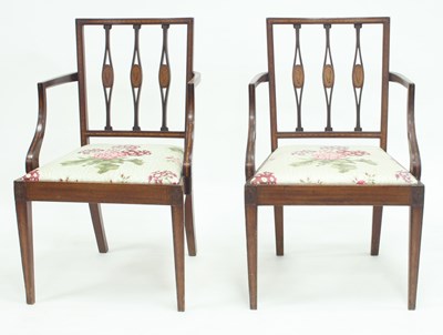 Lot 776 - A pair of 19th Century mahogany and inlaid...