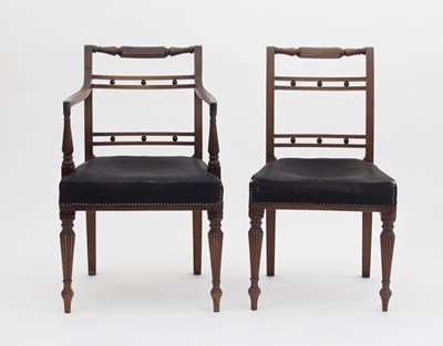 Lot 799 - A set of eight Regency mahogany dining chairs,...