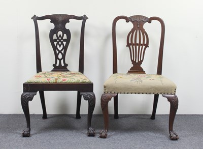 Lot 804 - A George III mahogany splat-back dining chair...