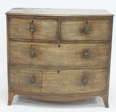 Lot 811 - A 19th Century mahogany bowfront chest fitted...