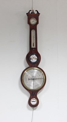 Lot 821 - A mahogany cased wheel barometer, with...