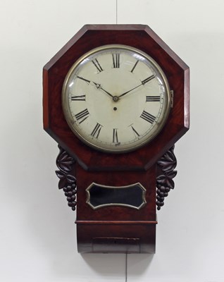 Lot 838 - A Regency mahogany eight-day drop-head wall...