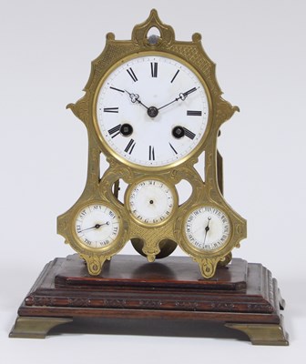 Lot 847 - A mid 19th Century clock with enamel dial with...