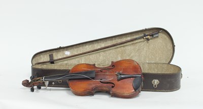 Lot 881 - A 19th Century Bohemian violin bearing a false...