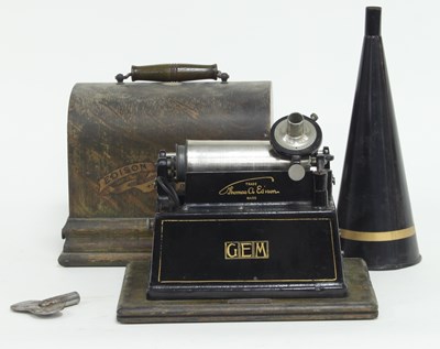 Lot 894 - An Edison Gem phonograph with pick-up head and...