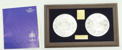 Lot 930 - A limited edition fine silver Waterloo Medal,...