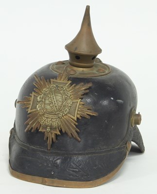 Lot 940 - A WW1 German helmet, State of Saxony other...