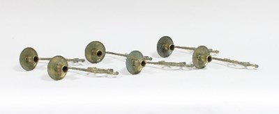 Lot 32 - Six 18th Century brass candle arms from a...