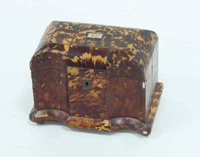 Lot 37 - An early 19th Century tortoiseshell tea caddy,...