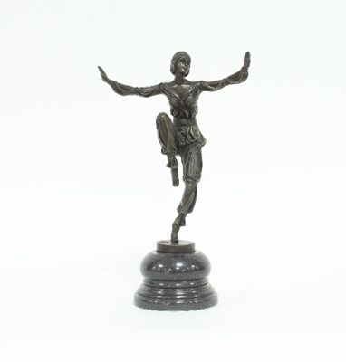 Lot 87 - A bronze figure of a dancing girl in Oriental...