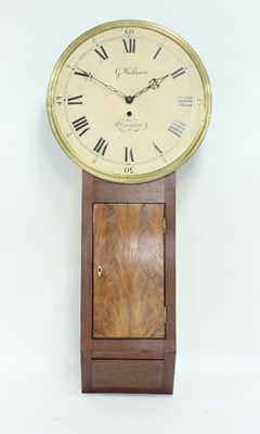 Lot 107 - A wall clock, the dial signed Washbourne,...