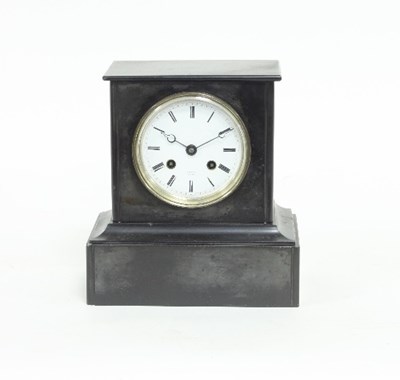 Lot 108 - A 19th Century black marble mantel clock,...