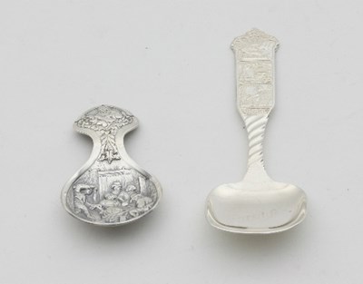 Lot 207 - A Norwegian white metal caddy spoon with...