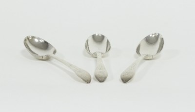 Lot 227 - Three Scottish silver table spoons, H & S,...