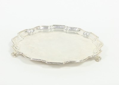 Lot 242 - A circular silver salver, William Hutton &...