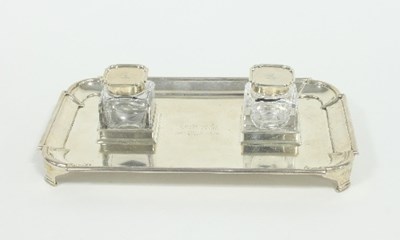 Lot 249 - A Victorian silver inkstand, Francis Boone...