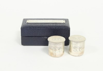 Lot 267 - A pair of silver communion wafer boxes, London...