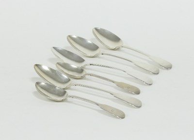 Lot 301 - Four George IV silver table spoons, IH, London...