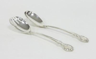 Lot 302 - A pair of silver salad servers, Samuel Hayne &...