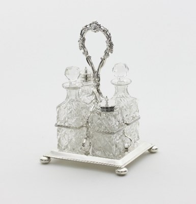 Lot 329 - A silver cruet stand, P A & S, Sheffield 1894,...