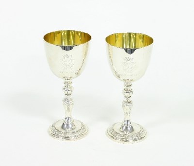 Lot 354 - A pair of silver goblets, Garrard & Co, London...