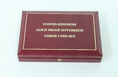 Lot 379 - The 1996 UK gold proof three-coin sovereign...