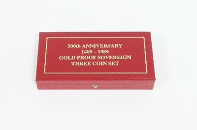 Lot 380 - The 500th Anniversary 1489-1989 gold proof...