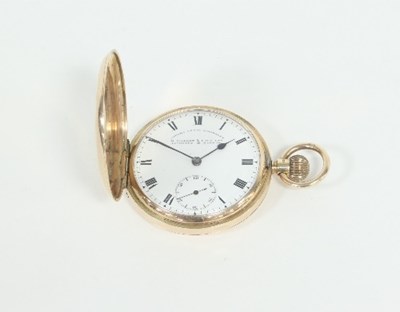 Lot 408 - A 9ct gold cased hunter pocket watch, the...