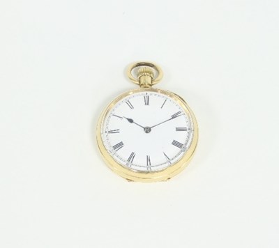 Lot 409 - An 18k gold cased open faced pocket watch, the...