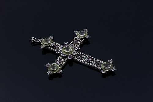 Lot 413 - Bishop Webb's Cross, a gem set Orthodox cross...