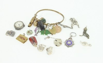 Lot 422 - Various silver charms, etc.