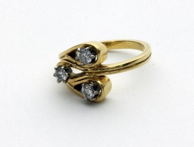 Lot 469 - A diamond ring of modern design, set in 18ct...