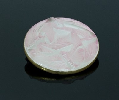 Lot 482 - A Lalique brooch, the moulded pink tinted...