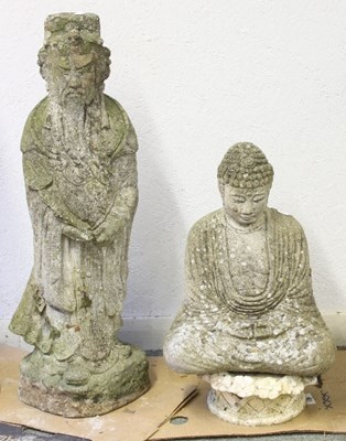 Lot 503 - A reconstituted stone figure of Uncle Ho, 76cm...