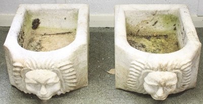 Lot 507 - A pair of narrow D-shaped troughs, each carved...