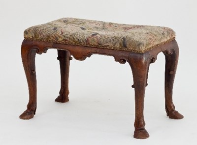 Lot 524 - A George I 18th Century walnut stool, the...