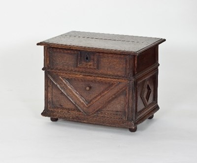 Lot 539 - A 17th Century chestnut writing box with...