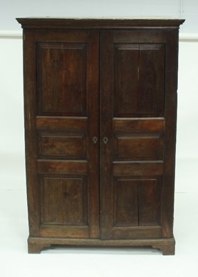 Lot 543 - An early 18th Century oak cupboard with two...