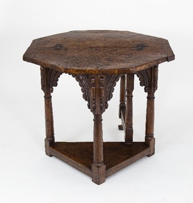 Lot 545 - A fine early 17th Century burr oak credence...