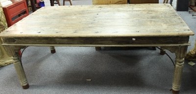 Lot 551 - An Indian teak table, with five plank studded...