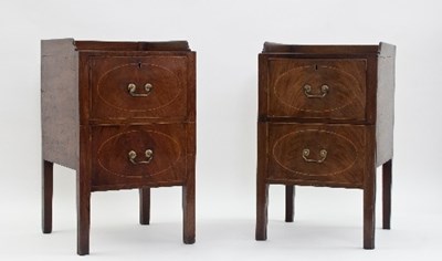 Lot 558 - Two near matching mahogany bedside commodes,...