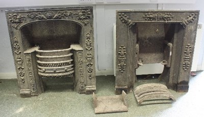 Lot 586 - A 19th Century cast iron fire place with grate,...