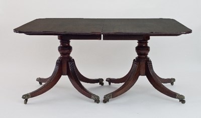 Lot 600 - A Regency mahogany two-pillar dining table...