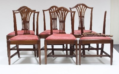 Lot 604 - A set of ten George III style mahogany dining...